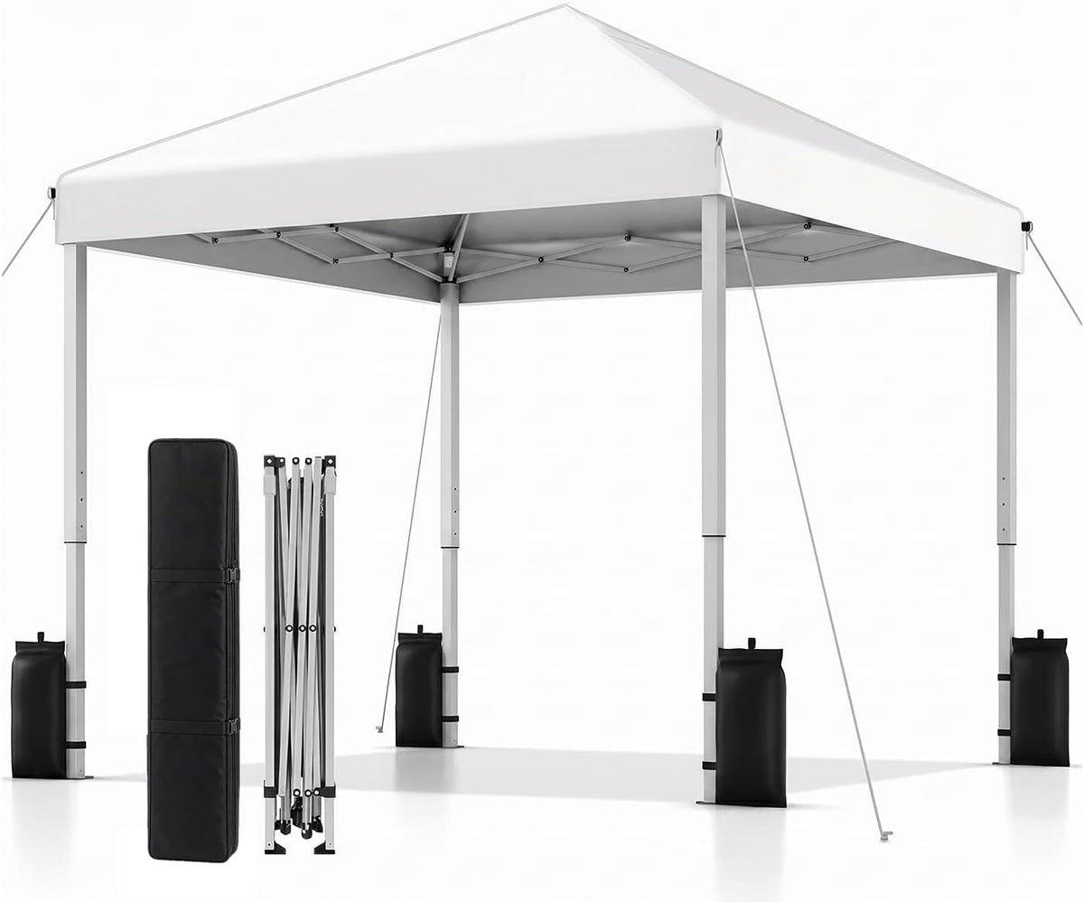 SANWAY 10X10 Pop up Canopy Tent, One Push One Person Setup, Silver White