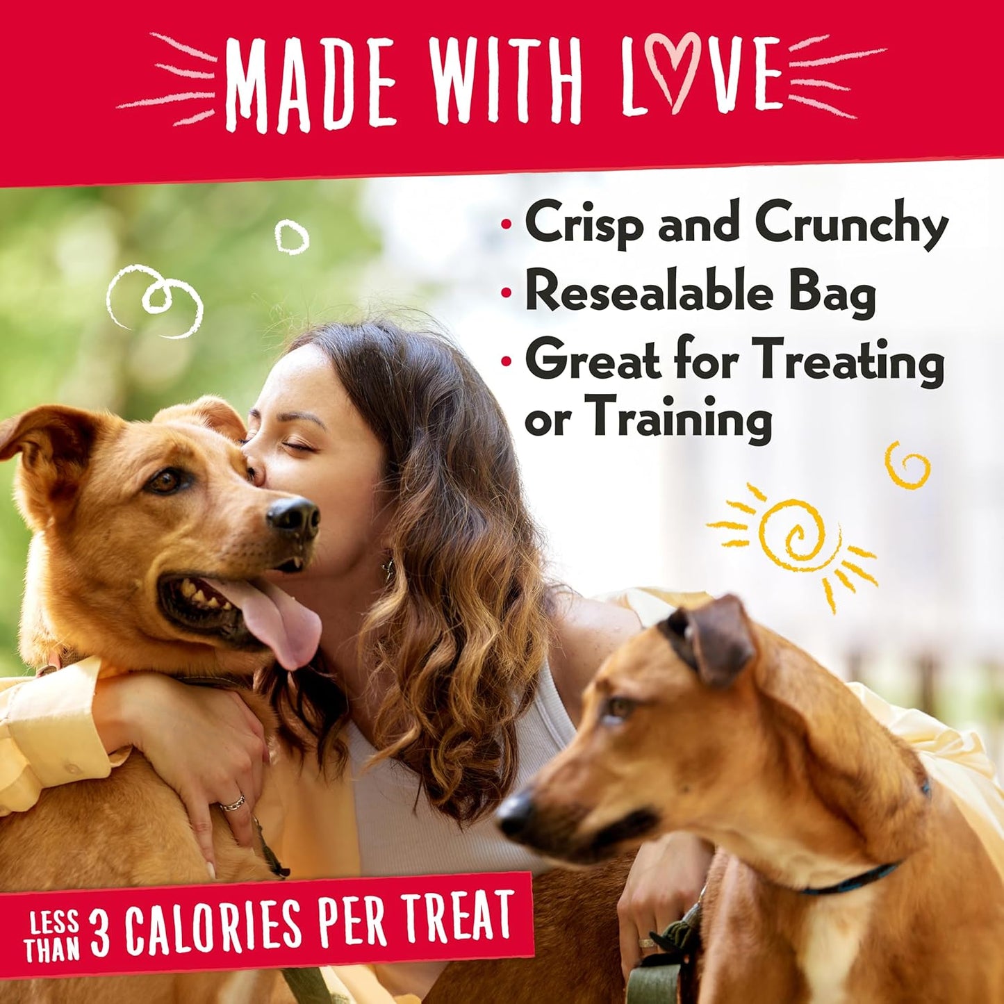 Charlee Bear Crunch Grain Free Dog Treats, Bacon and Blueberry, 8 Ounce Resealable Bag, Low Calorie Training Treats for Dogs, Limited Ingredient, Healthy, Crunchy Dog Snacks, Made in USA