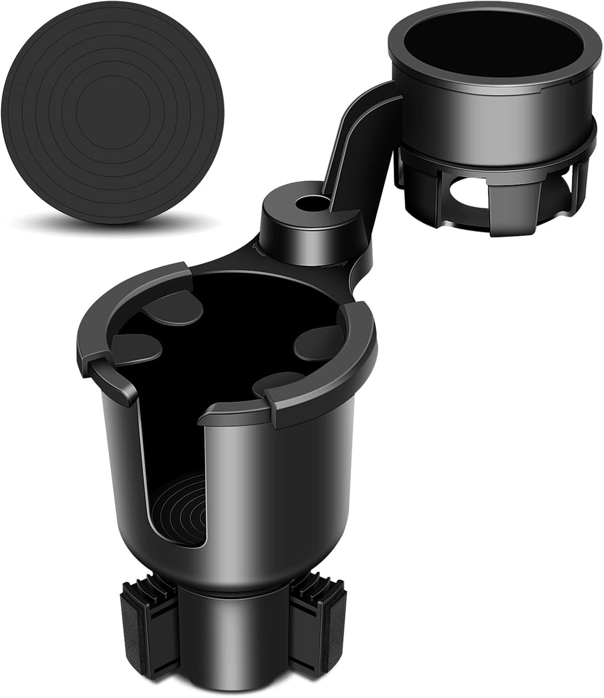 Jpart Car Cup Holder Expander, Cup Holder Expander, Cupholder Expander with Adjustable Extension Base and 360° Rotation Design, Fits Mugs, Cups, Large Water Bottles in 2.9"-3.8" (10-46Oz), Black
