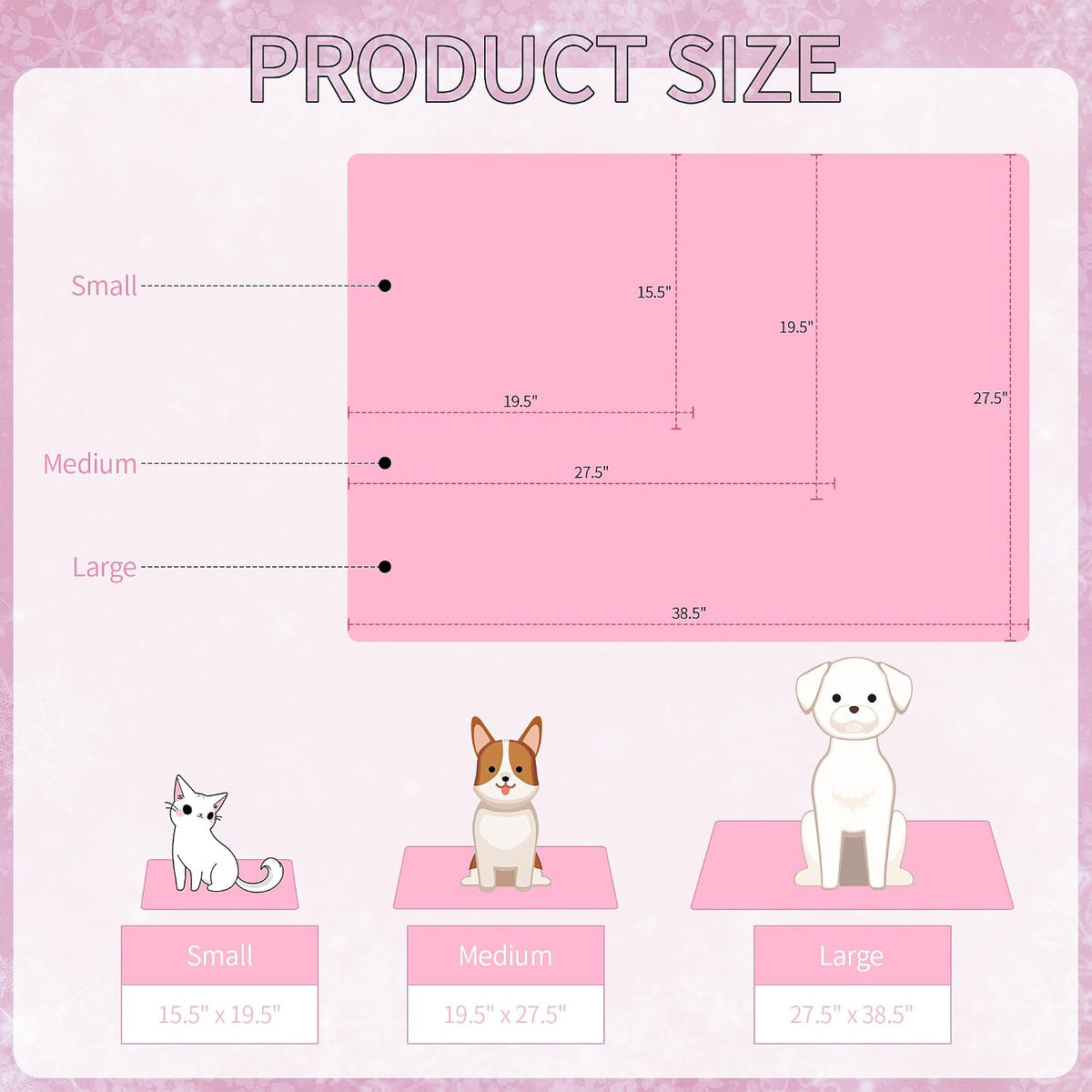 NACOCO Pet Cooling Mat Cat Dog Cushion Pad Summer Cool down Comfortable Soft for Pets and Adults (M, Pink)