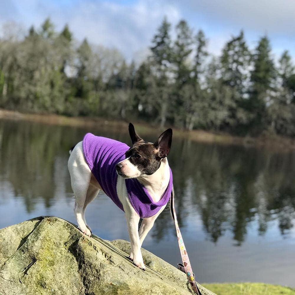 Gooby Fleece Vest Dog Sweater, Lavender, Medium