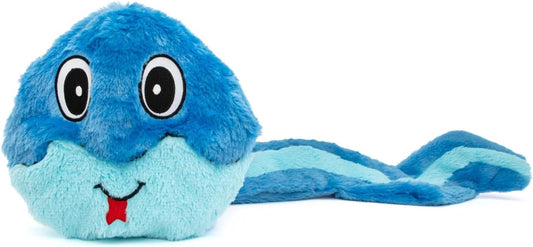 Guru Hide-A-Tail Blue Snake Plush Dog Toy - No Stuffing Interactive Puzzle Toy with Treat Pocket - Squeaky Crinkle Enrichment Toy for Tug and Fetch - Boredom Buster - XL All Breed Sizes