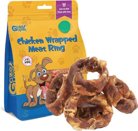 Chicken Wrapped Meat Ring Dog Treats, Dog Chews for Large Breed