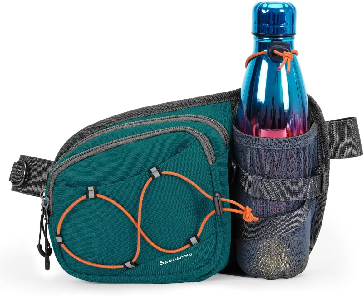 Sportsnew Waist Pack with Water Bottle Holder, Fanny Pack for Men Women