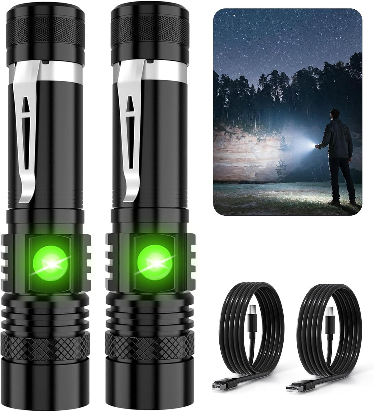 Hoxida LED Tactical Flashlight Rechargeable 2000Lm, Super Bright LED