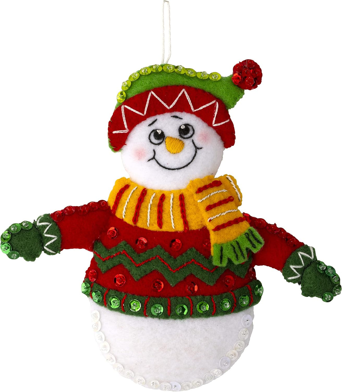 Bucilla Felt Applique 6 Piece Ornament Making Kit, Snow Much Fun, Perfect for DIY Arts and Crafts, 89492E