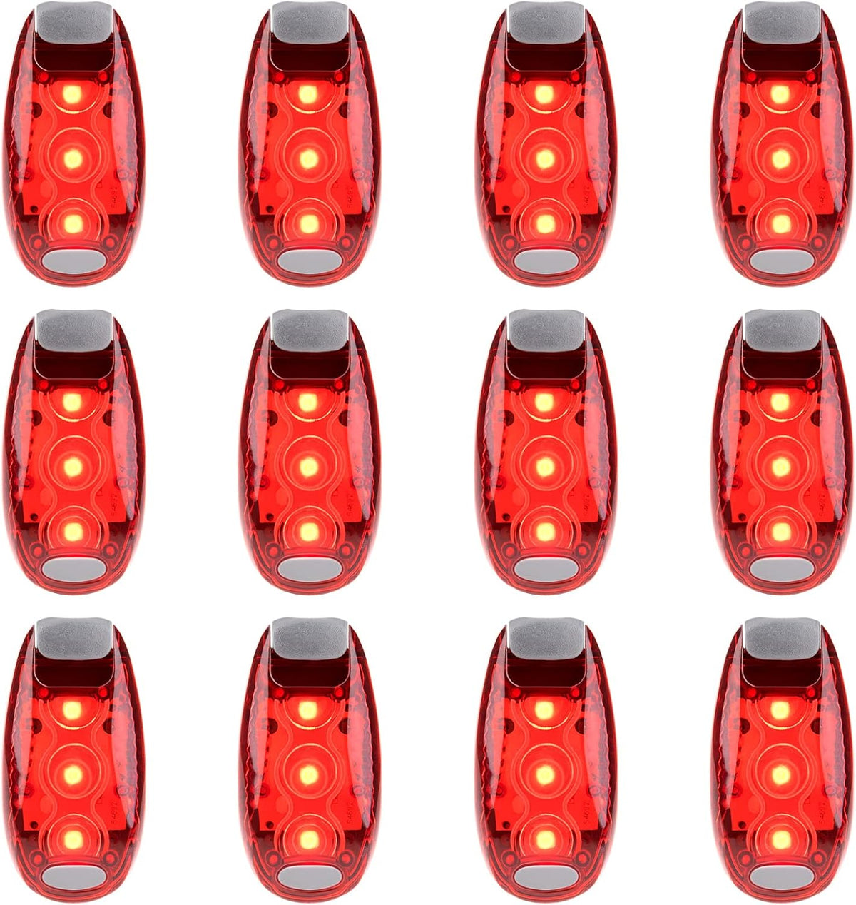 12 Pack Led Safety Light, Safety Light, High Visibility Strobe Running Lights Used for Bicycle, Walking Etc. Clip-On Running Lights Clip to Clothes Strap to Wrist, Bike or Anywhere