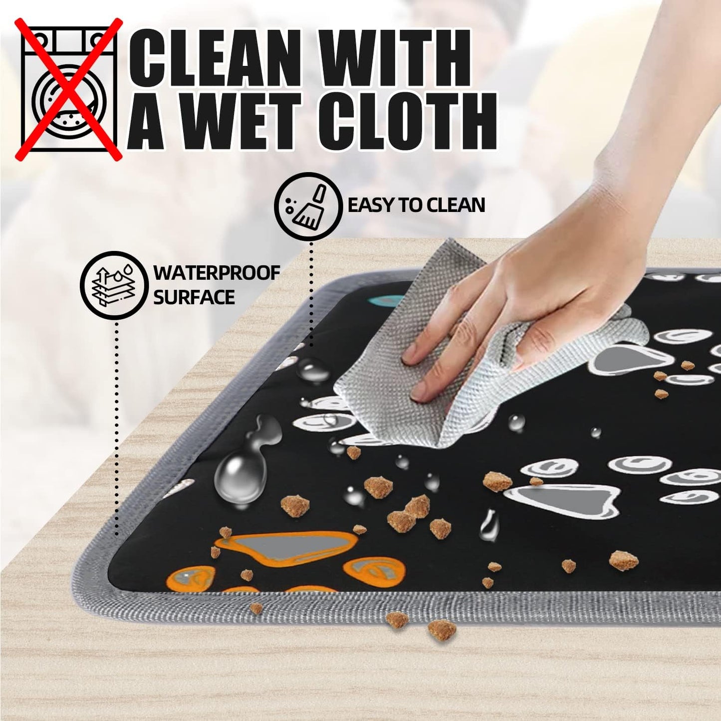 Furrybaby Pet Heating Pad, Waterproof Dog Heating Pad Mat for Cat with Durable Anti-Bite Tube Indoor for Puppies Dogs Cats (1 Pack Black, 17 X 17In, Temp Adjustable)