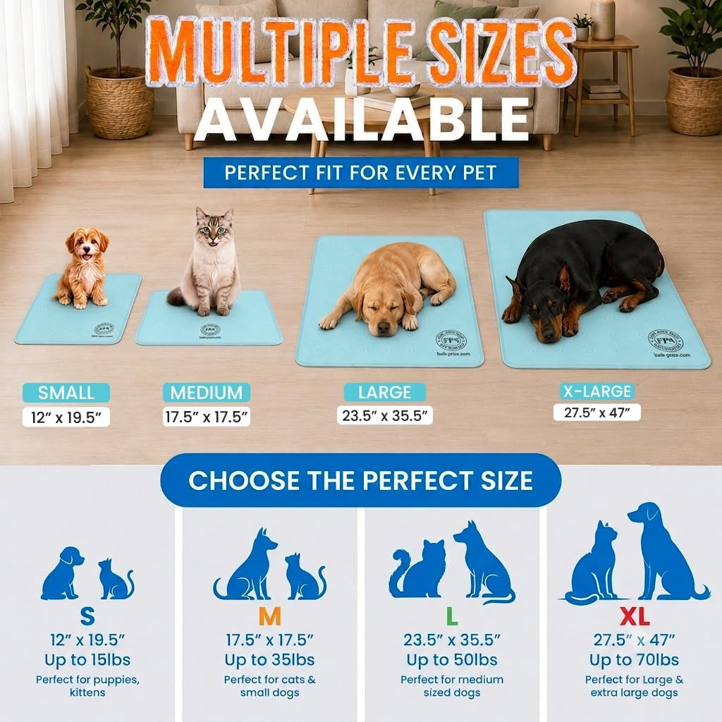 Pet Cooling Mat for Dogs and Cats 1Pcs, Pressure Activated Self Cooling Pad 19" X 11.5"