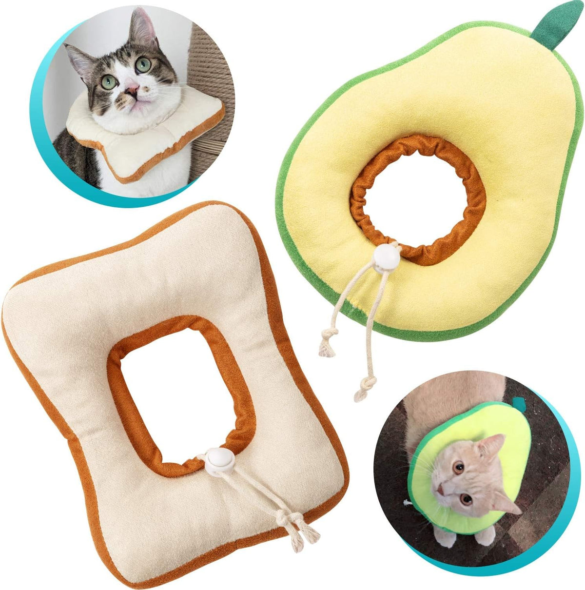 Frienda 2Pcs Adjustable Cat Cone Collar with Soft Edge for Cats and Kittens