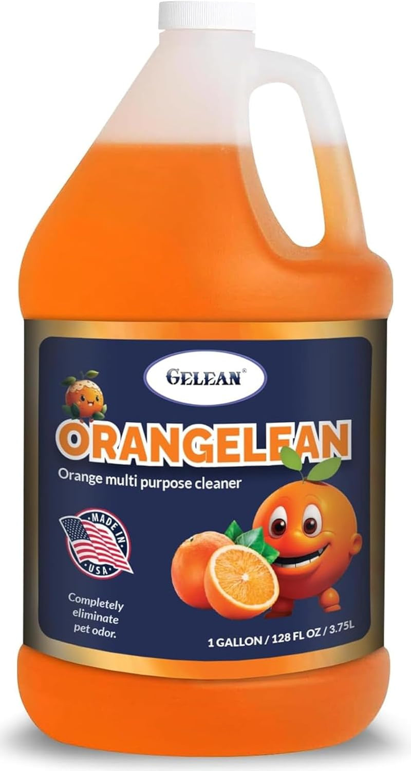 Multi Purpose Cleaner Pet Odor Eliminator - Concentrate MAKES 64 GALLON - MADE in USA- Ph Neutral - ORANGELEAN Strong Odor Floor Cleaner - Orange Stain Remover 128 Oz