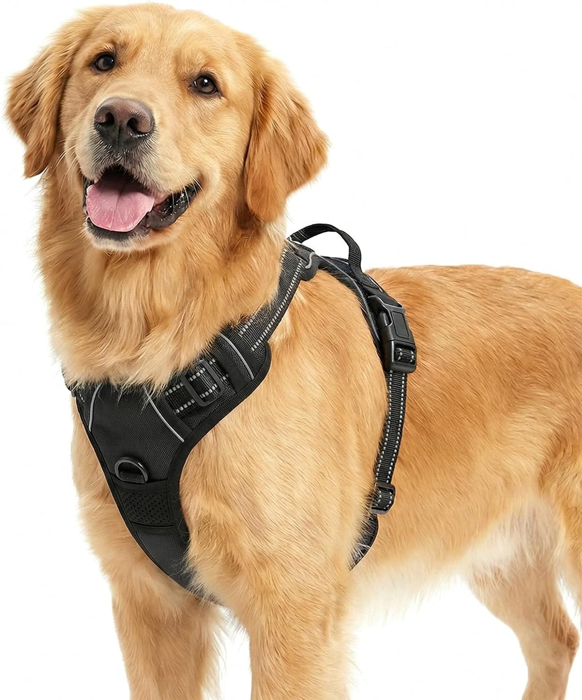 No Pull Dog Harness, Adjustable Pet Vest with Control Handle & Front Clip, Reflective Design for Small Medium Large XL Dogs, Black L