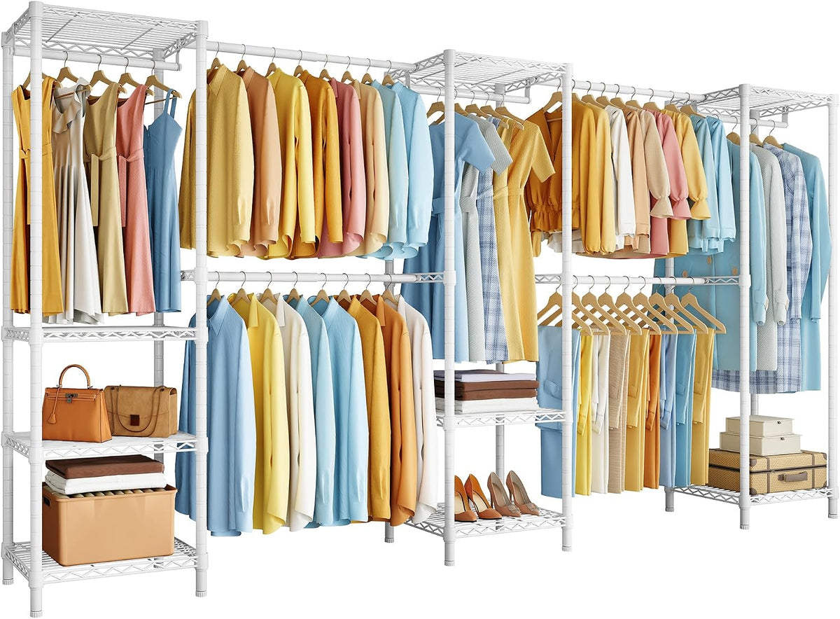 M2 Heavy Duty Clothes Rack, Expandable from 8'4"-11'2", White