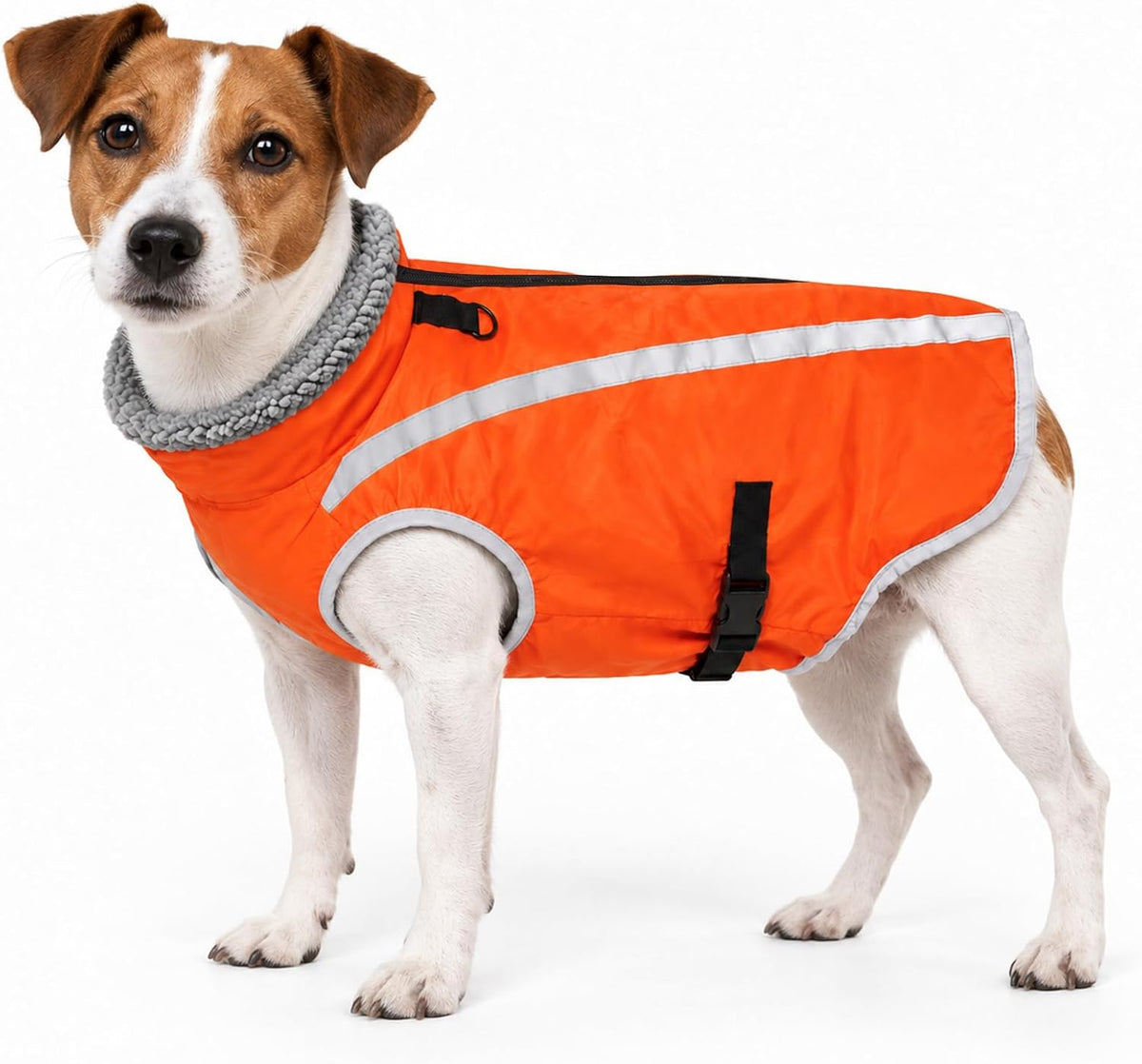Reflective Orange Dog Hunting Vest, Warm Dog Winter Coat for Outdoor Use