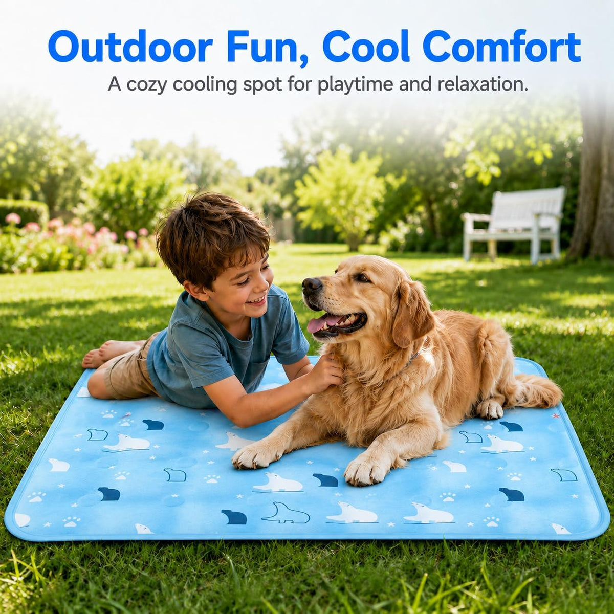 Dog Cooling Mat Gel for Indoor & Outdoor, Waterproof Non-Toxic Cooling Pad