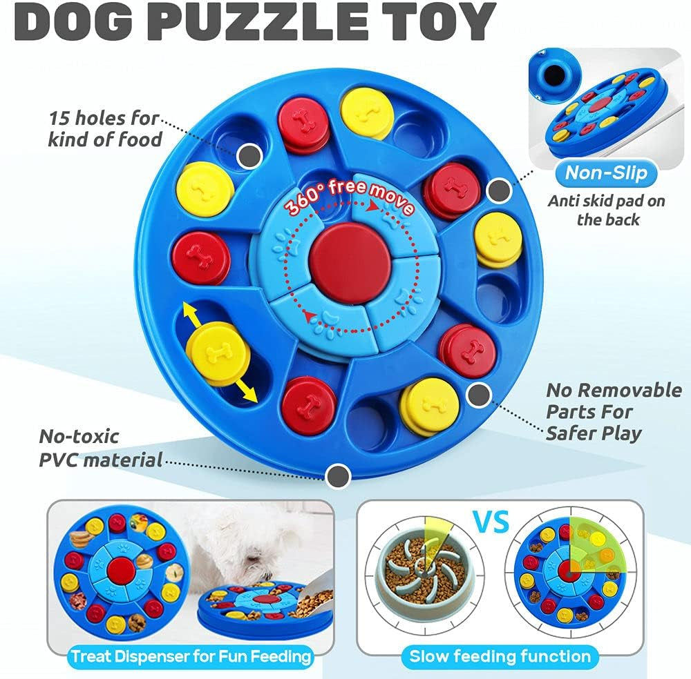 Joansan Dog Puzzle Toys Interactive Puzzle Game Dog Toy for Smart Dogs IQ Stimulation Treat Puzzle Toy for Dogs Treat Training,Puzzle Slow Feeder to Aid Pets Digestion (Advanced Level 2-3)
