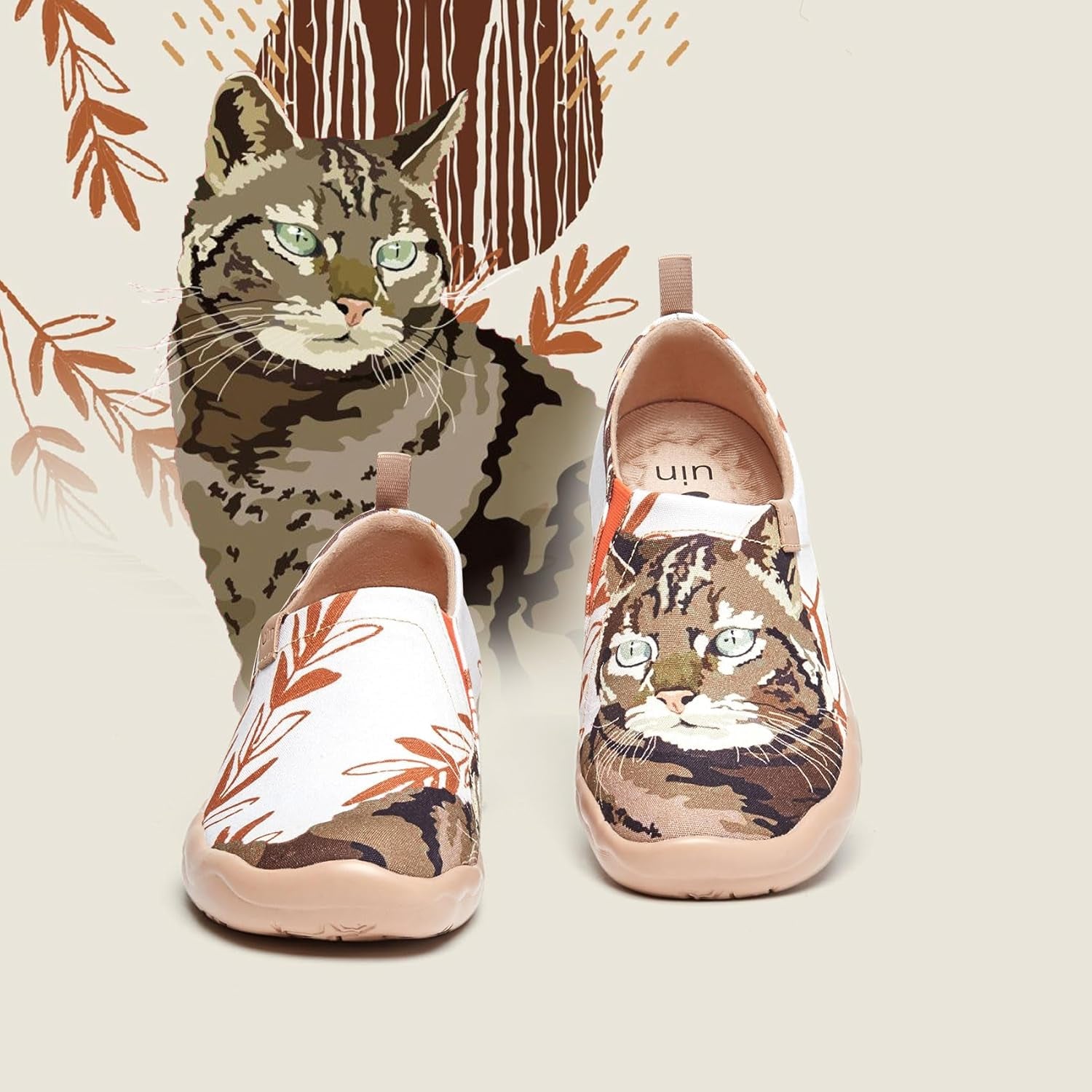 UIN Women'S Slip on Shoes Colorful Comfortable Lightweight Art Travel Sneakers Casual Floral Stylish Everyday Loafers