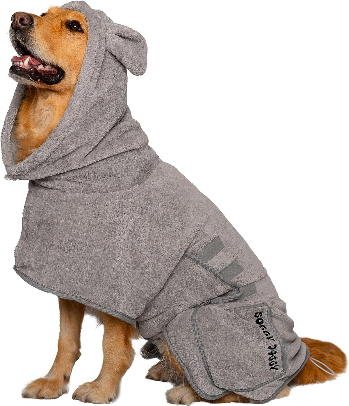 SOGGYDOGGY® US: Luxury Dog Bathrobe, Super Absorbent Microfiber Dog Bath Supplies, Fast Dry in Minutes, Thick & Soft Robe - Pet Grooming, Wash & Pet Hair Dryer - All-Season Dressing Gown (M)