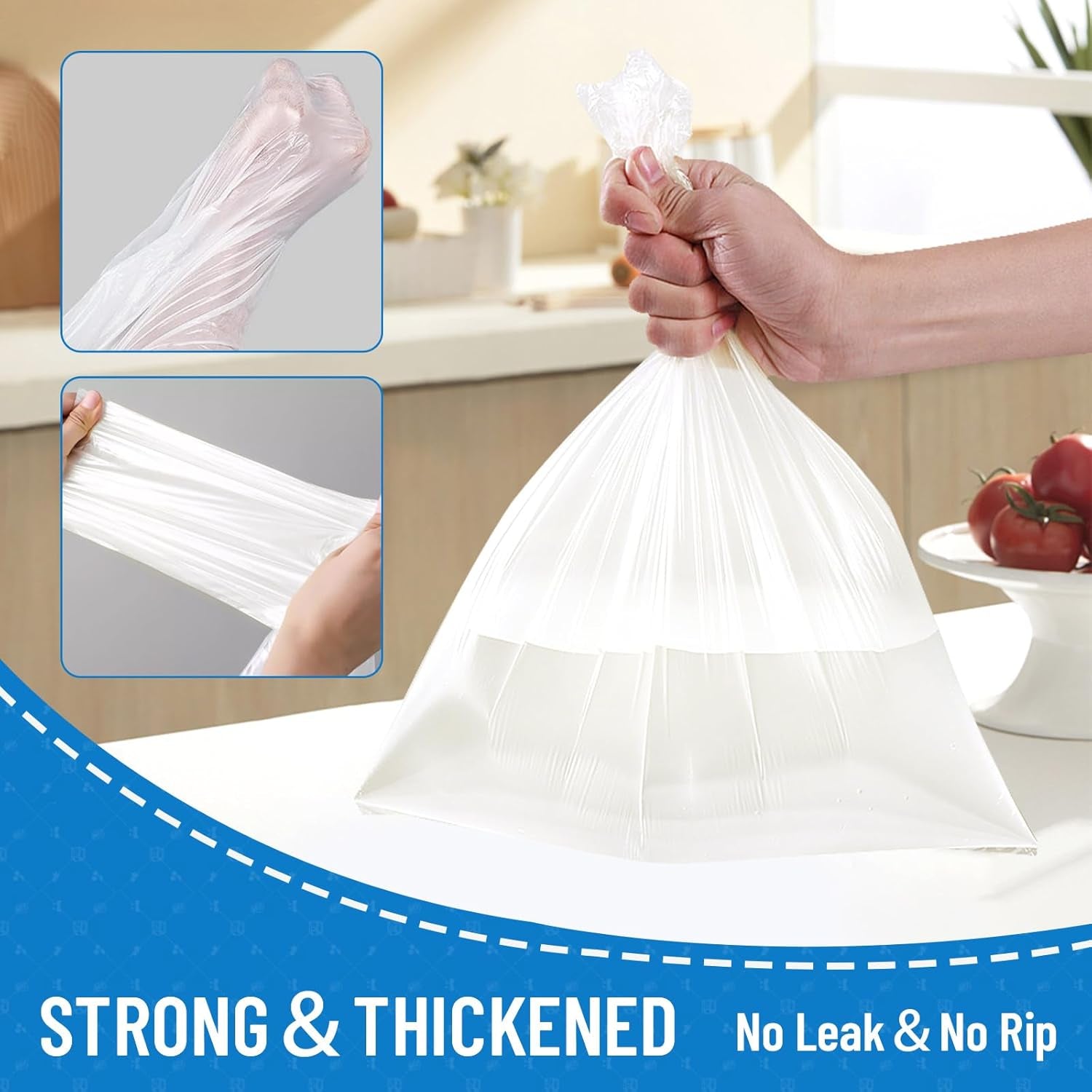 Lainneala Small Trash Bags 4 Gallon, 100 Count Small Garbage Bag Bathroom White Mini Trash Bag Trash Can Liners Unscented Small Garbage Bags for Bathroom Can