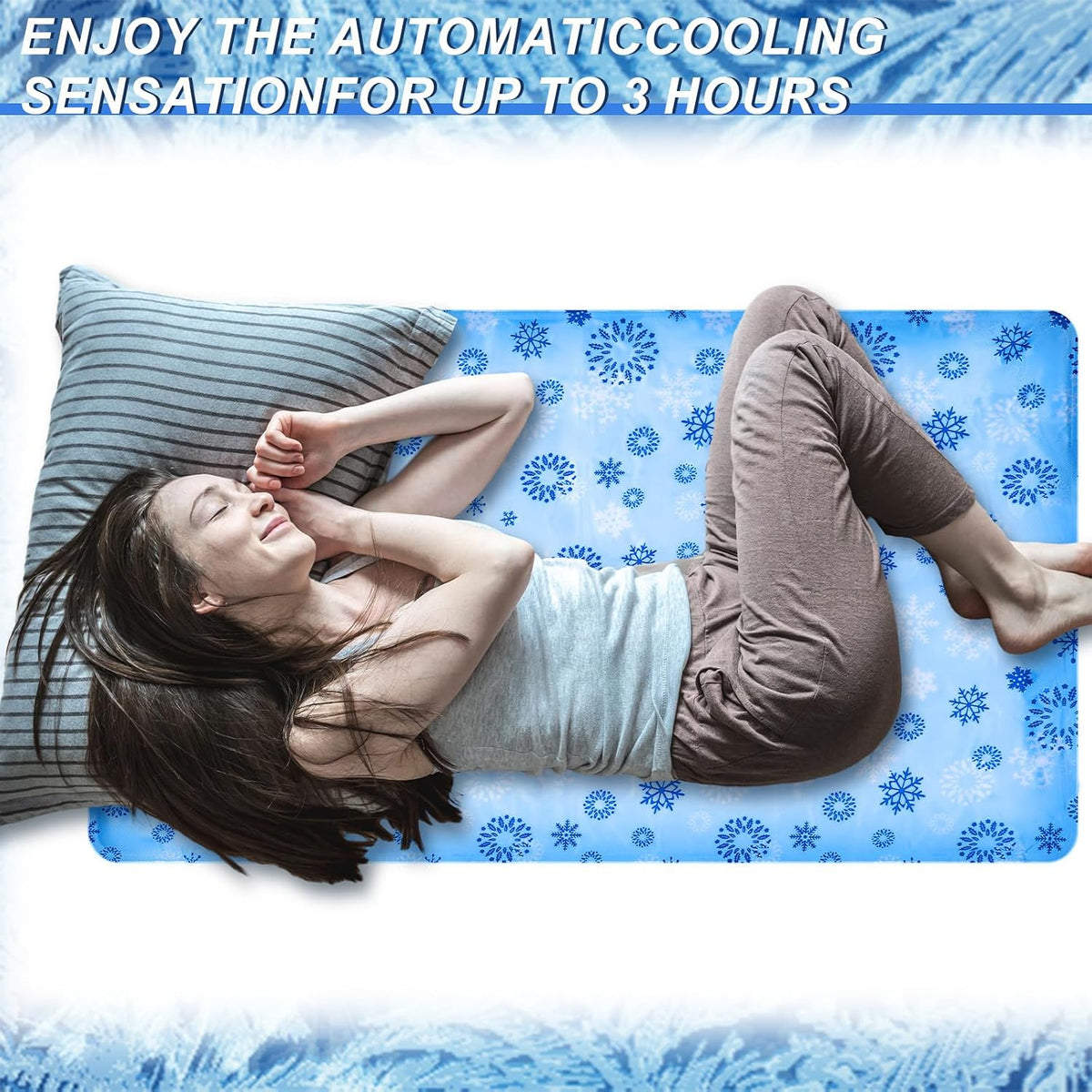 Drydiet Gel Cooling Pad Mat for Bed,Plain,48 X 28 Inch,Light Blue