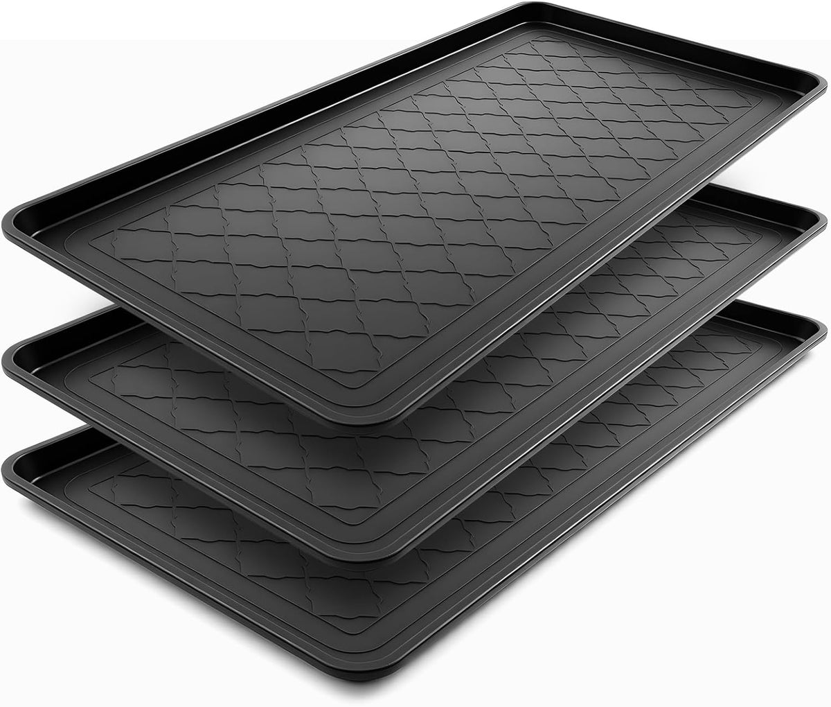 Geelin 3 Pack 40"X20" Extra Large Boot Tray, Long Shoe Mats, Black