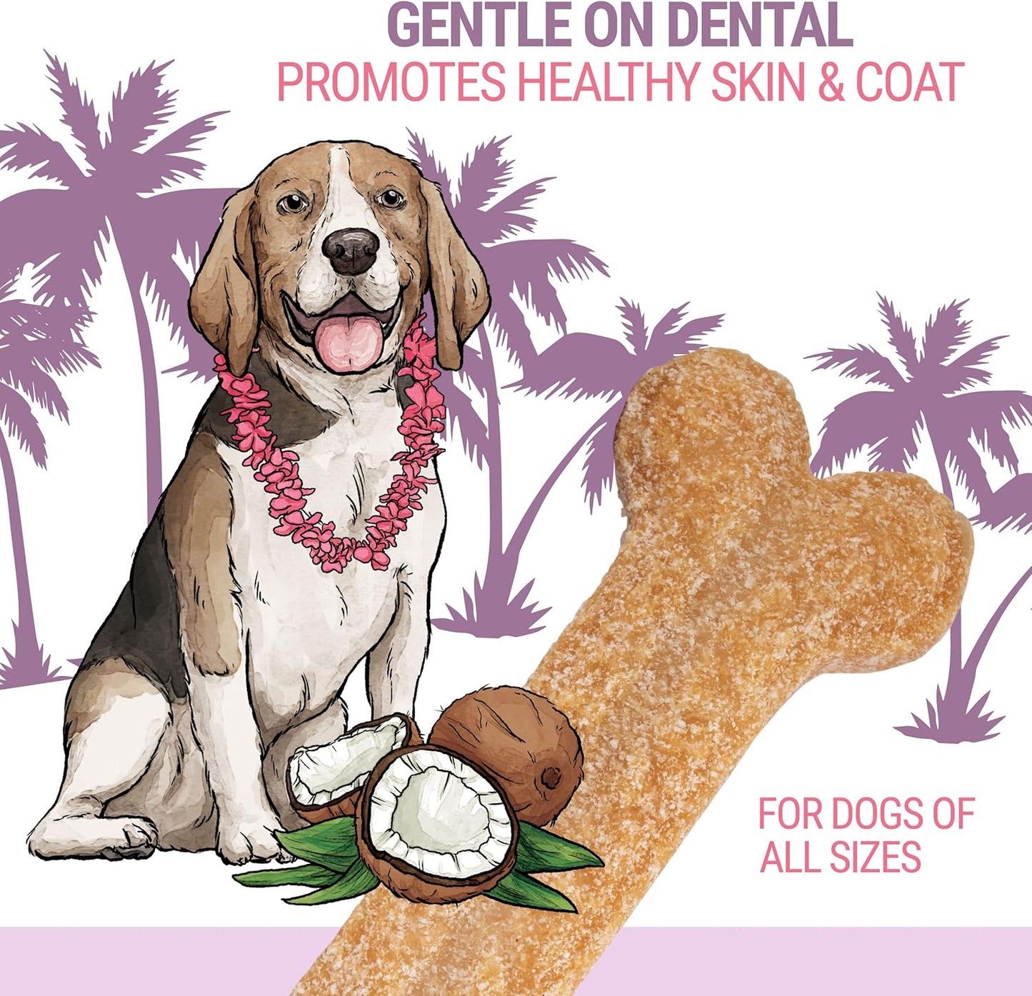 Coconut and Himalayan Cheese Dog Chew | Long Lasting, Stain Free, Protein Rich, Low Odor | 100% Natural, Healthy & Safe | No Lactose, Gluten or Grains | Coconut Bone | for Dogs 45 Lbs & Smaller