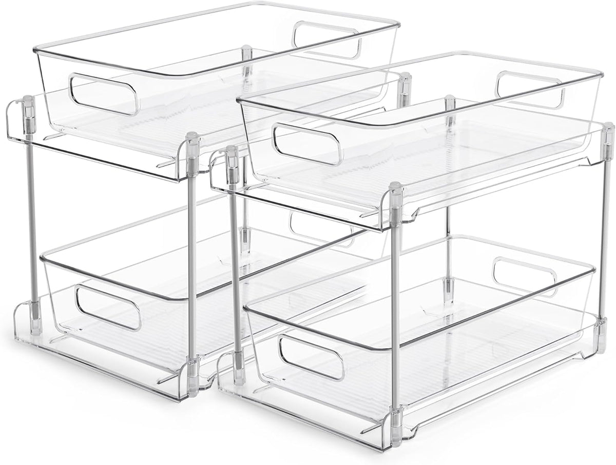 Vtopmart 2 Pack Pull Out Bathroom under Sink Organizer (S-Standard)