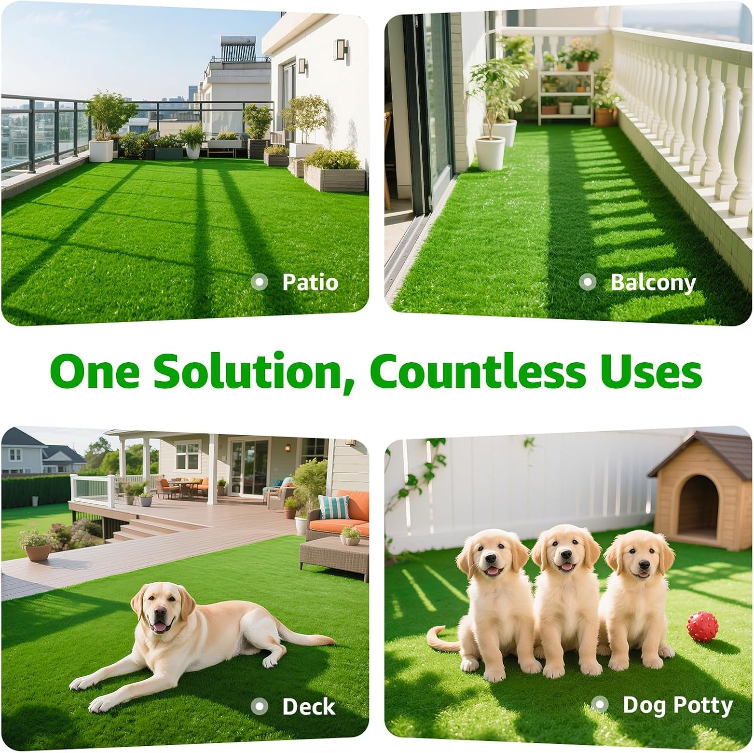 Artificial Turf Grass Outdoor Indoor 3Ft X 5Ft, Fake Grass Synthetic Realistic Turf Rug Carpet with Drainage Holes for Garden Lawn Landscape Balcony Patio Decoration, Pet Friendly Grass Mat