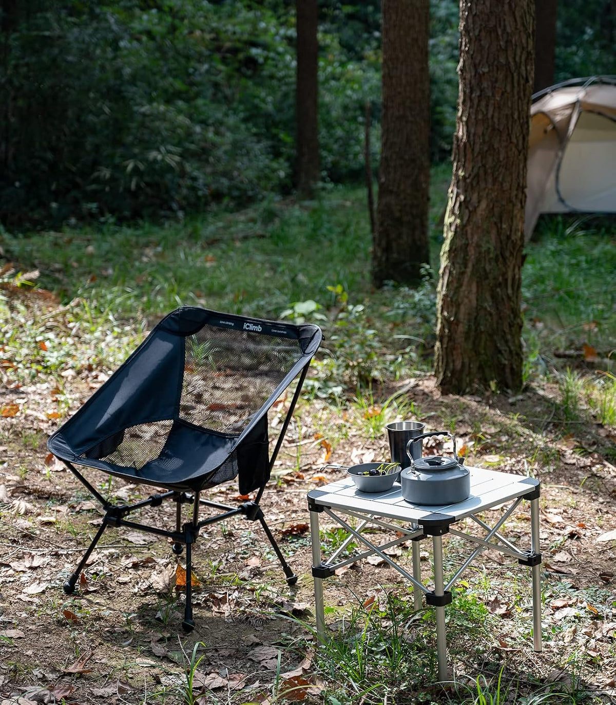 Iclimb Ultralight Compact Folding Anti-Sinking Chair, Black