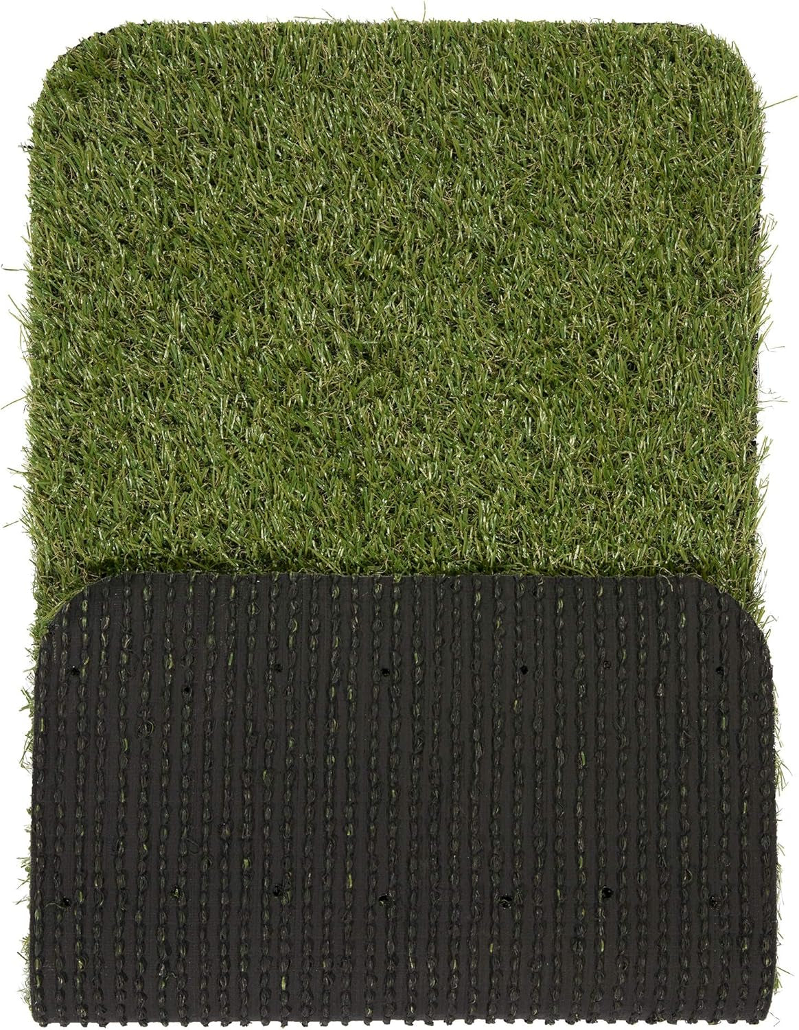 Ottomanson Artificial Grass Puppy Potty Training Pad with Tray, 15" X 30" Reusable Pee Pad for Small Pets and Dogs