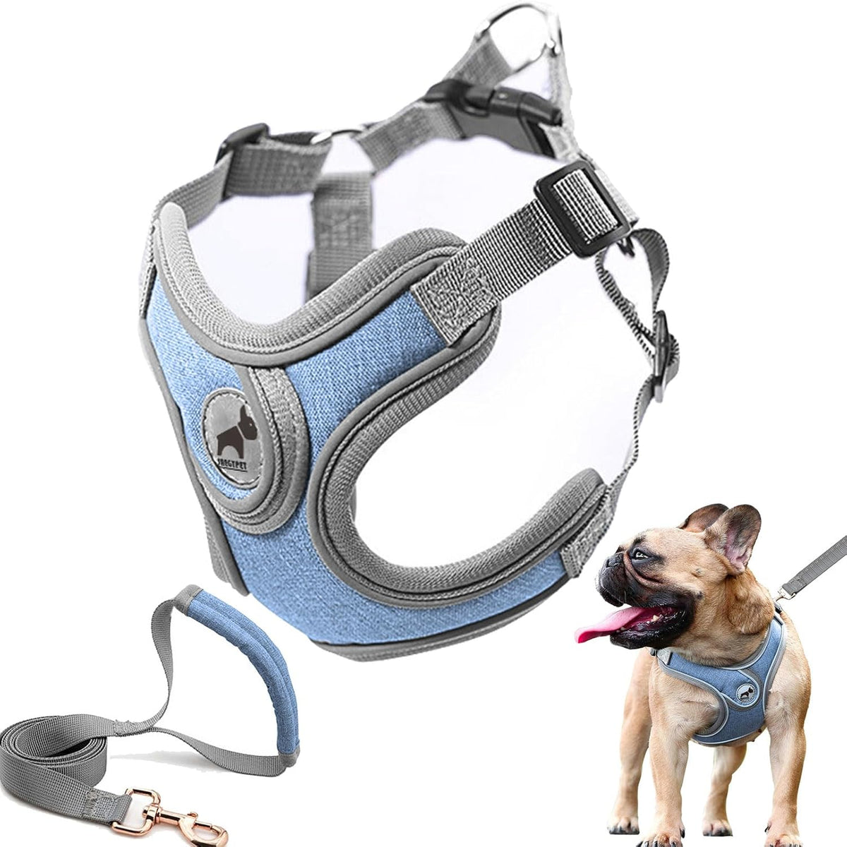 Dog Harness with Leash Set, No Pull Adjustable Step in Pet Vest