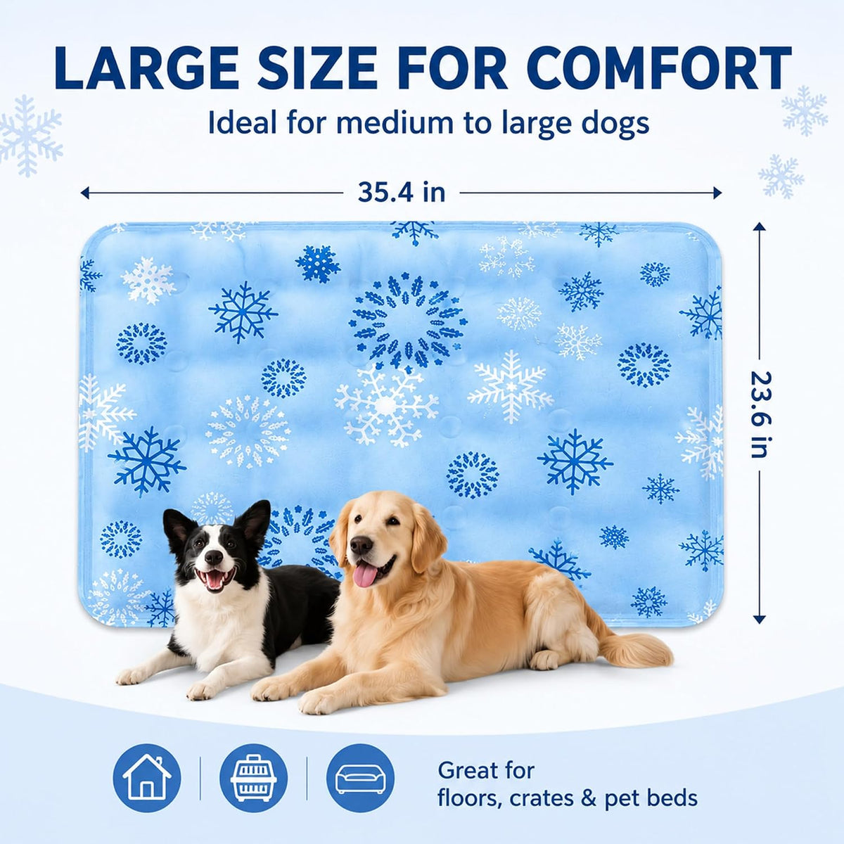 Dog Cooling Mat, Self-Cooling Water-Filled Pet Cooling Mat, Portable, Foldable Summer Ice Silk Cooling Mat, Washable Dog Bed Mat.
