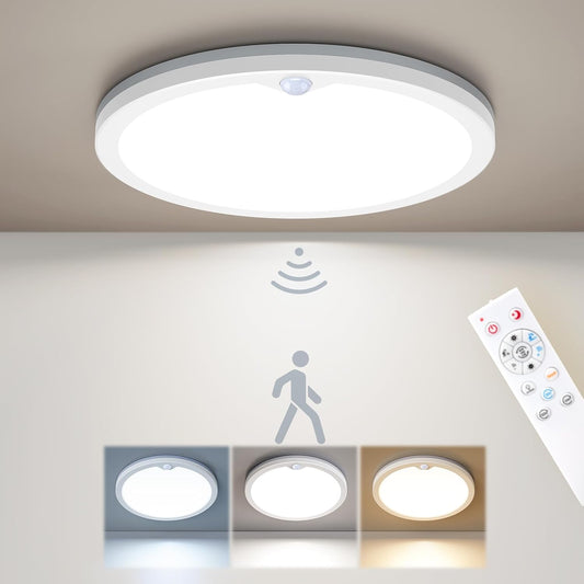 Annaror Wired Motion Sensor Ceiling Light Indoor with Remote 1800LM 8.7Inch