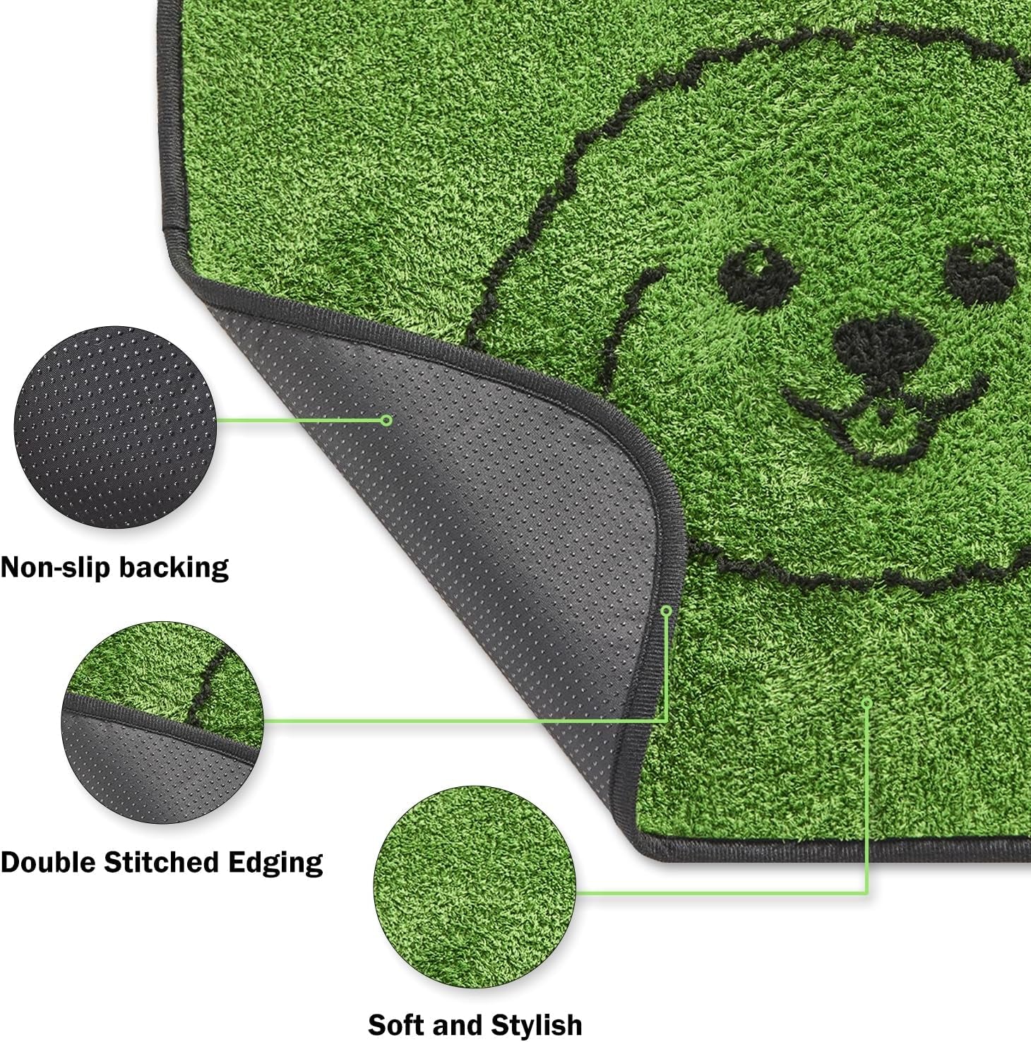Qeils Reusable Puppy Pads , Washable Pee Pads for Dogs 18" X 24" 2 Pack | Super Absorbent & Leakproof Potty Training Pads, Plush Grass-Look with Non-Slip Backing for Crates, Playpens & Small Pets