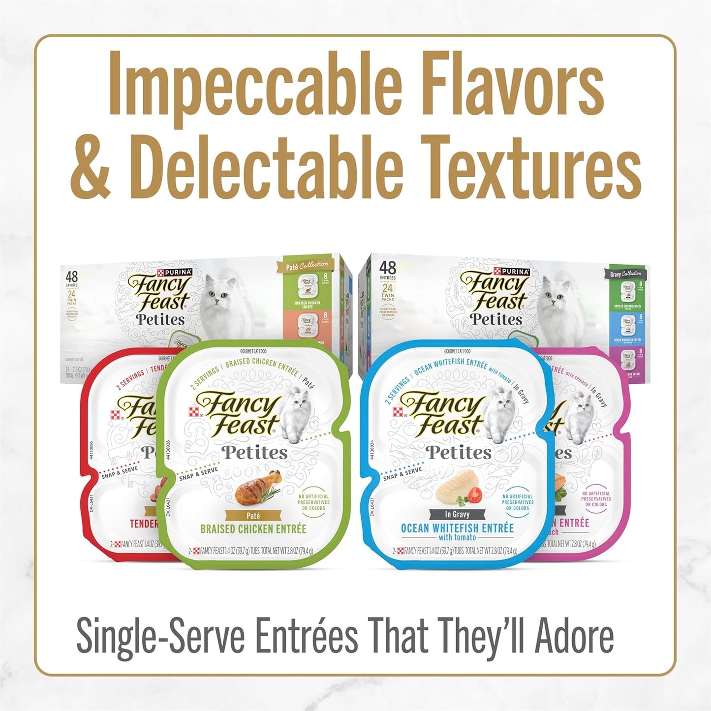 Purina Fancy Feast Petites with Roasted Turkey Entrée with Sweet Potato in Gravy Gourmet Wet Cat Food - (Pack of 12) 2.8 Oz. Tubs