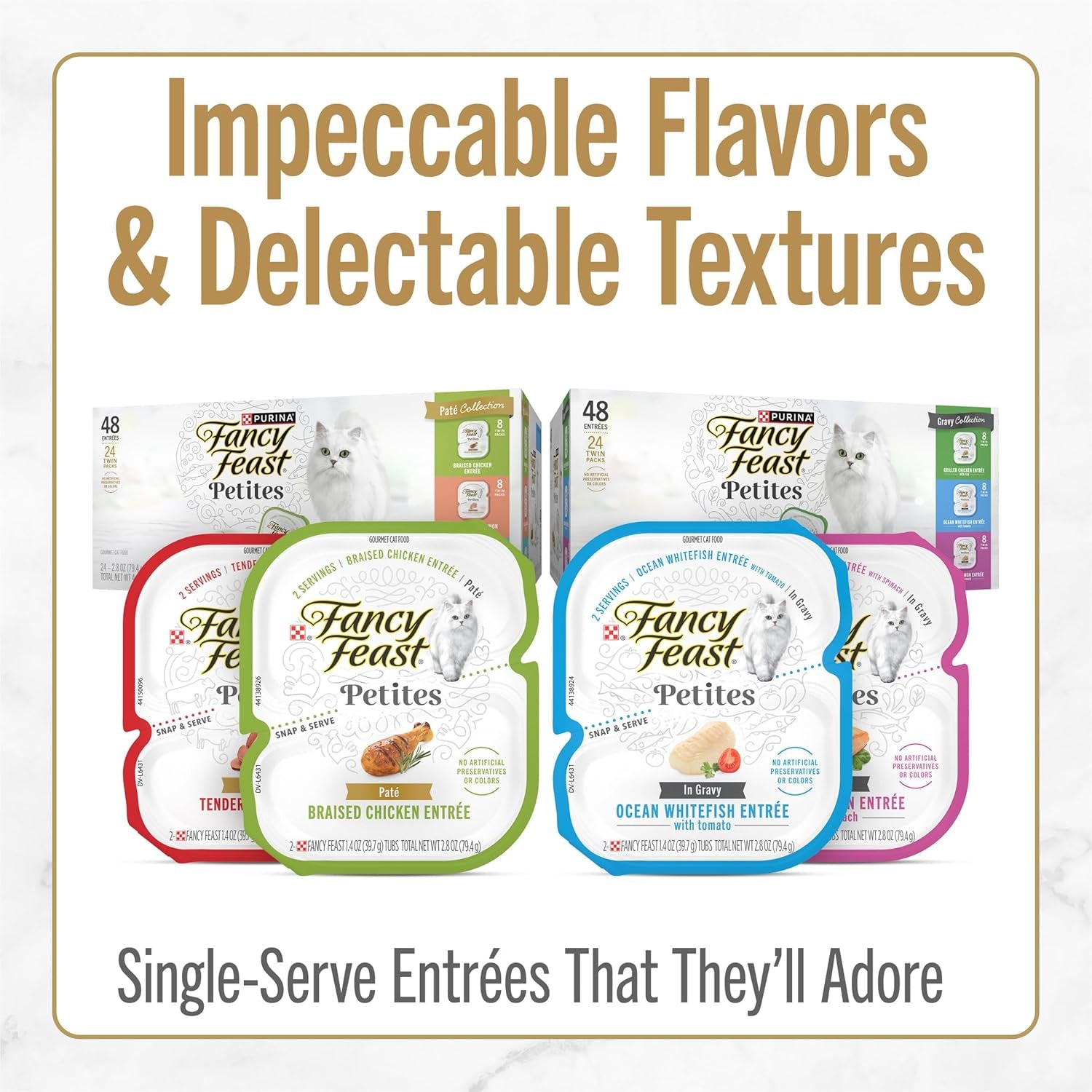 Purina Fancy Feast Petites with Roasted Turkey Entrée with Sweet Potato in Gravy Gourmet Wet Cat Food - (Pack of 12) 2.8 Oz. Tubs