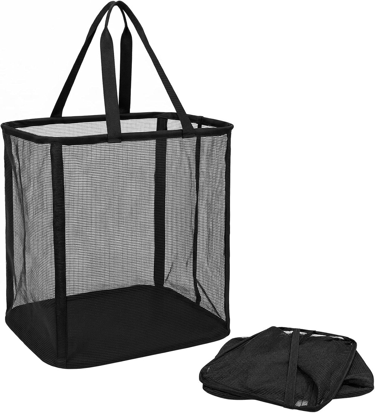 Collapsible Laundry Baskets,64L Pop-Up Hamper, Black