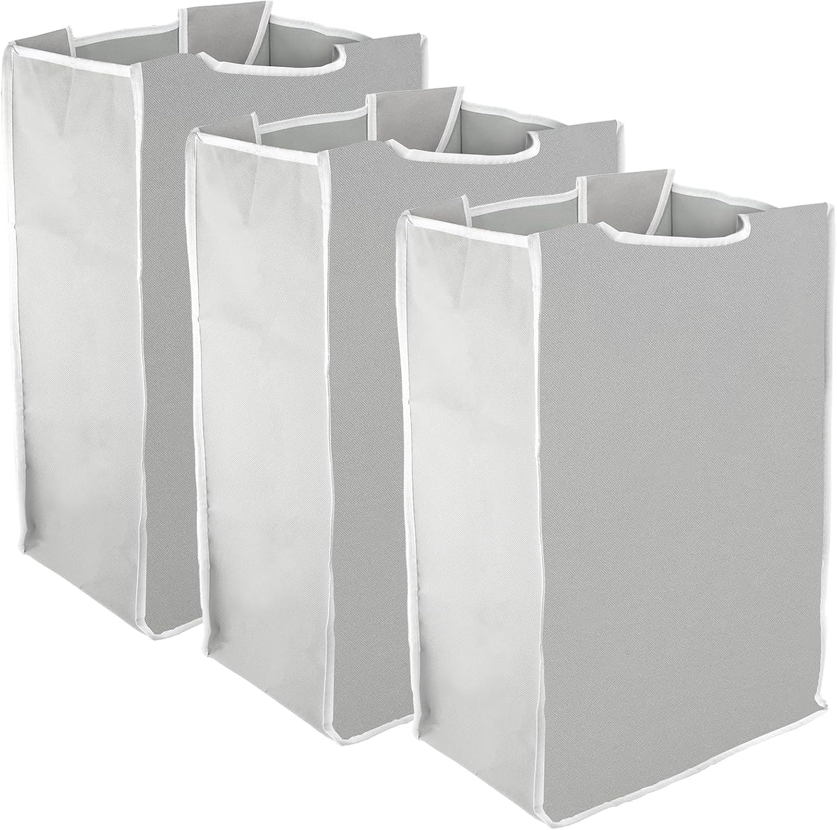 3 Pcs Laundry Sorter Replacement Bags Hamper Cart Removable Replacement Laundry Storage Organizer Bag Hamper Liner, 14.9 X 9 X 21.7 Inch (Light Gray)