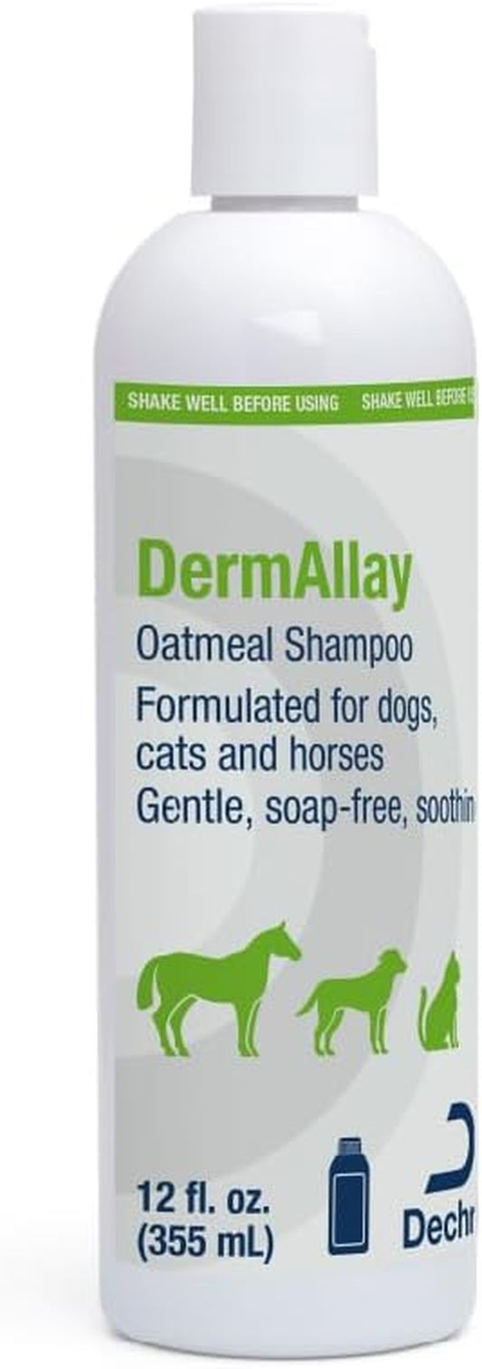 Dermallay Oatmeal Shampoo for Dogs, Cats and Horses, 12 Fl Oz