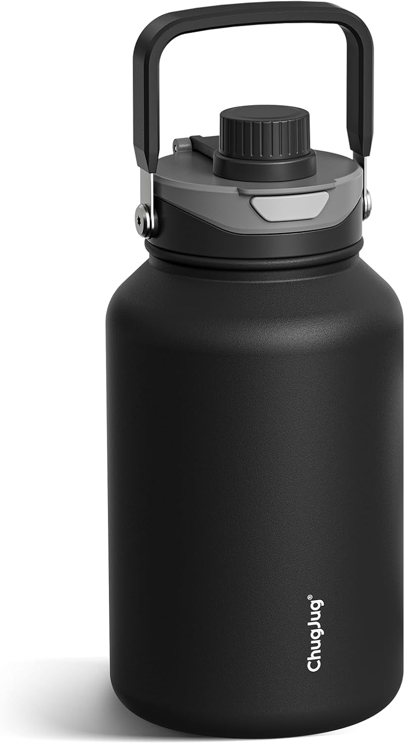 64Oz Half Gallon Insulated Water Bottle with 2-In-1 Pop-Up Straw & Chug Lid
