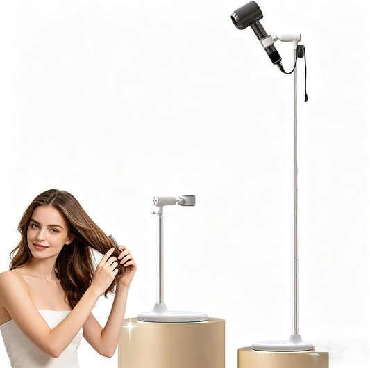 Adjustable Hair Dryer Stand, 360° Rotatable Hands-Free Blow Dryer Holder