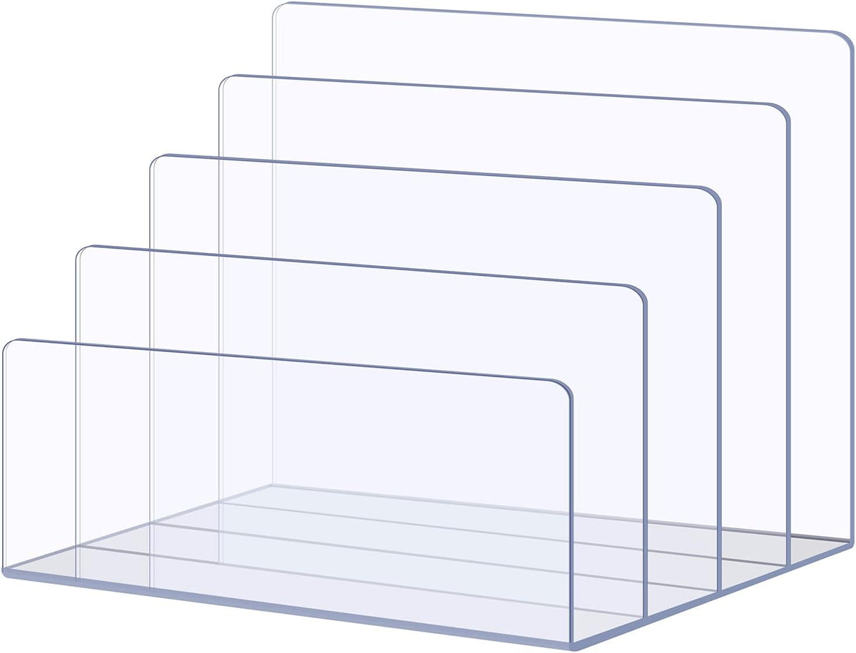 Sooyee Acrylic File Organizer for Desk, Mail Organizer Countertop,Clear