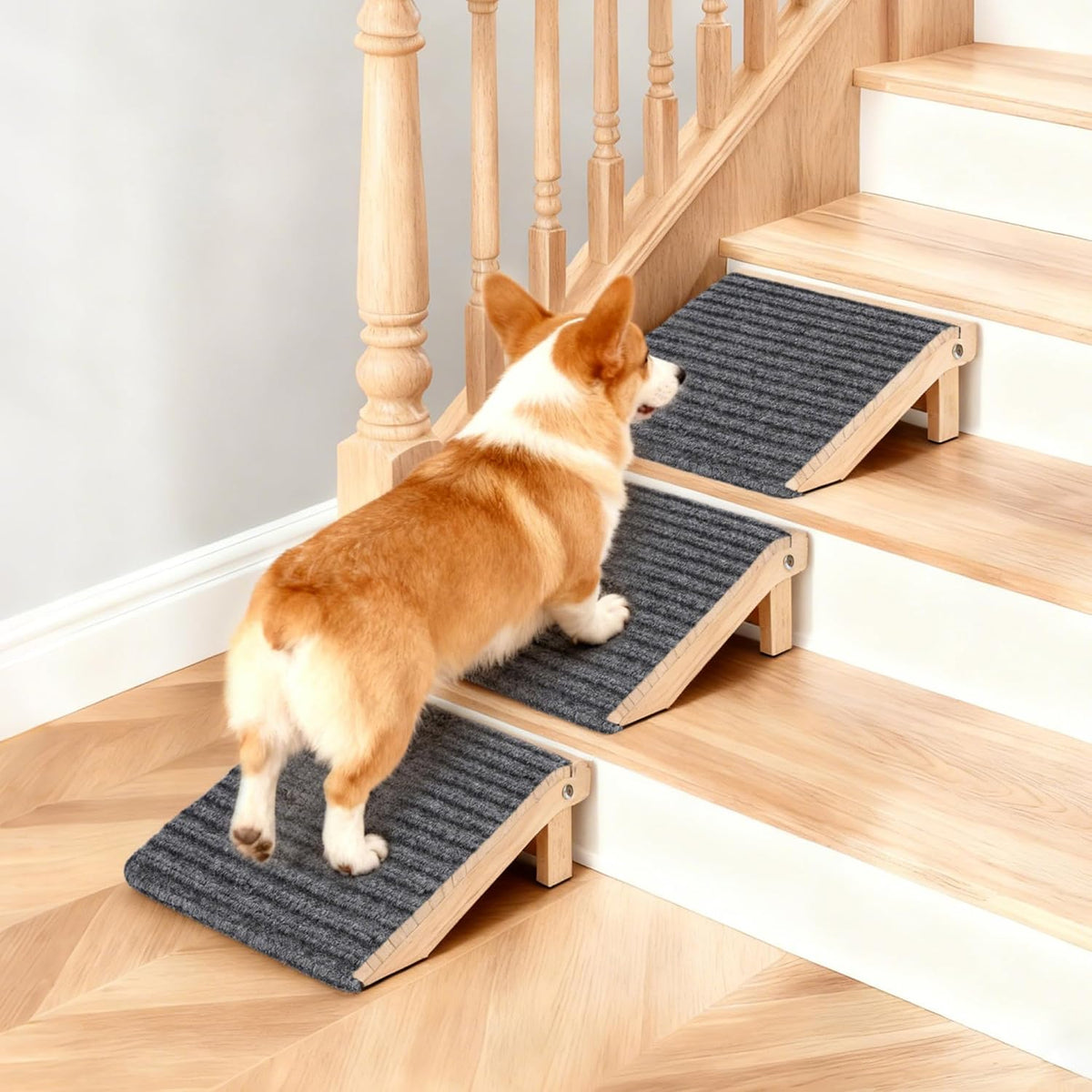 3-In-1 Dog Ramp for Stairs, Foldable Dog Stairs for Senior Dogs