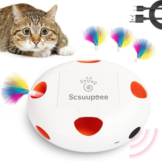 Rechargeable Interactive Cat Toy, White