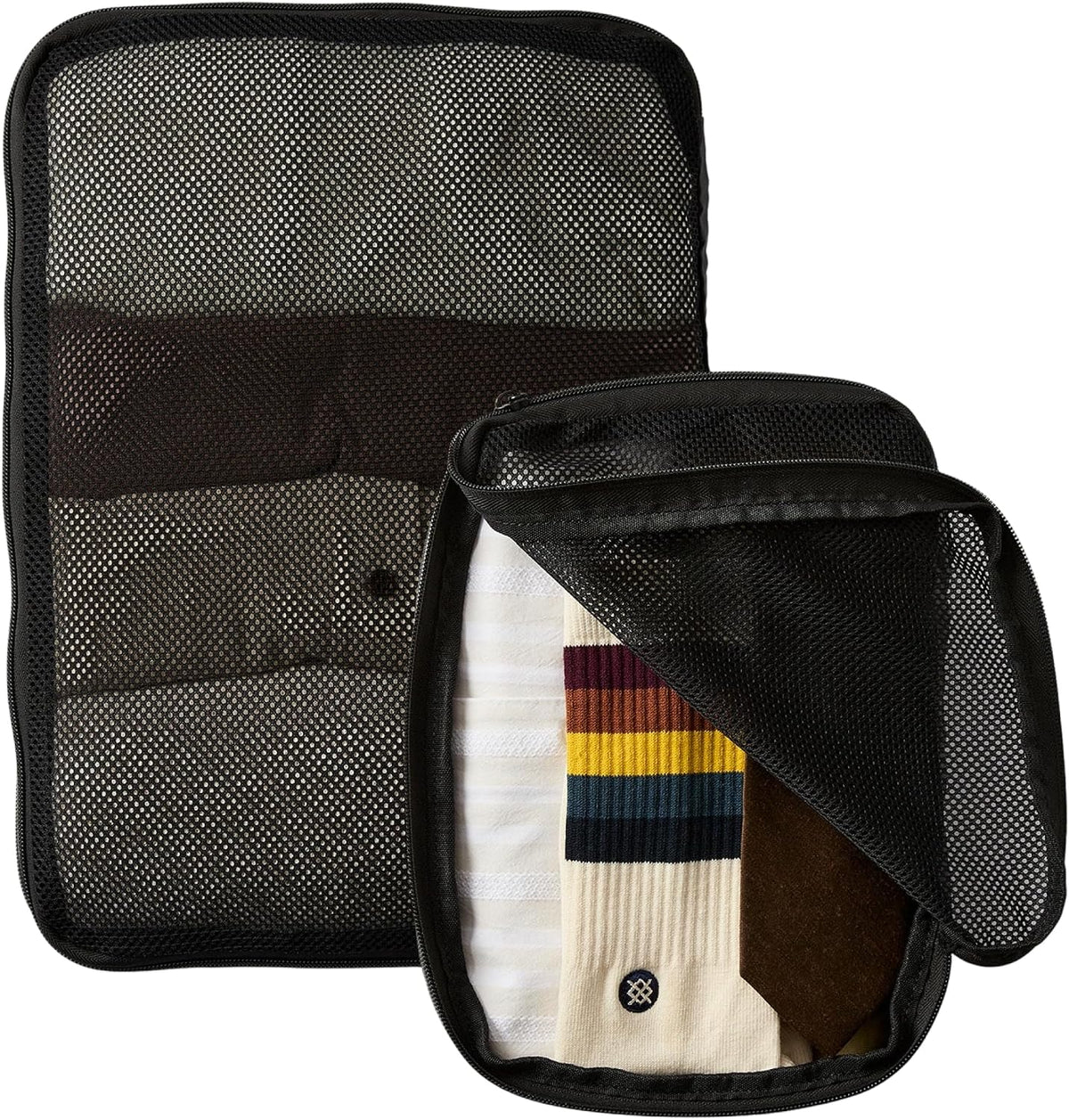 Halfday Modular Mesh Compression Packing Cubes Set (Medium + Large), Black