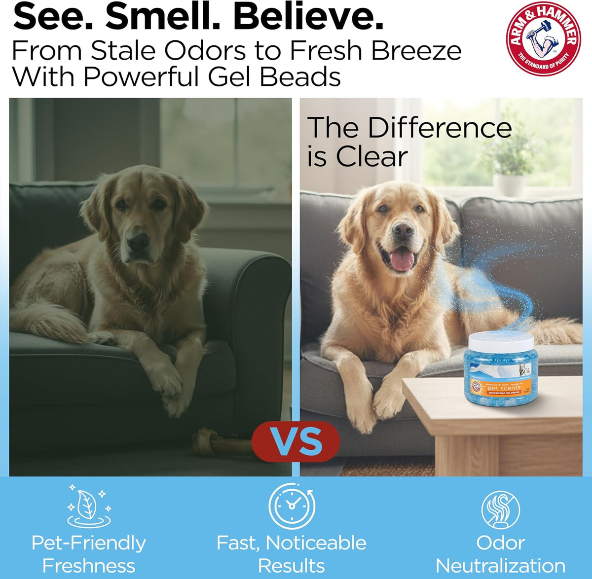 Arm & Hammer Pet Scents Deodorizing Gel Beads, Fresh Breeze, 12 Oz