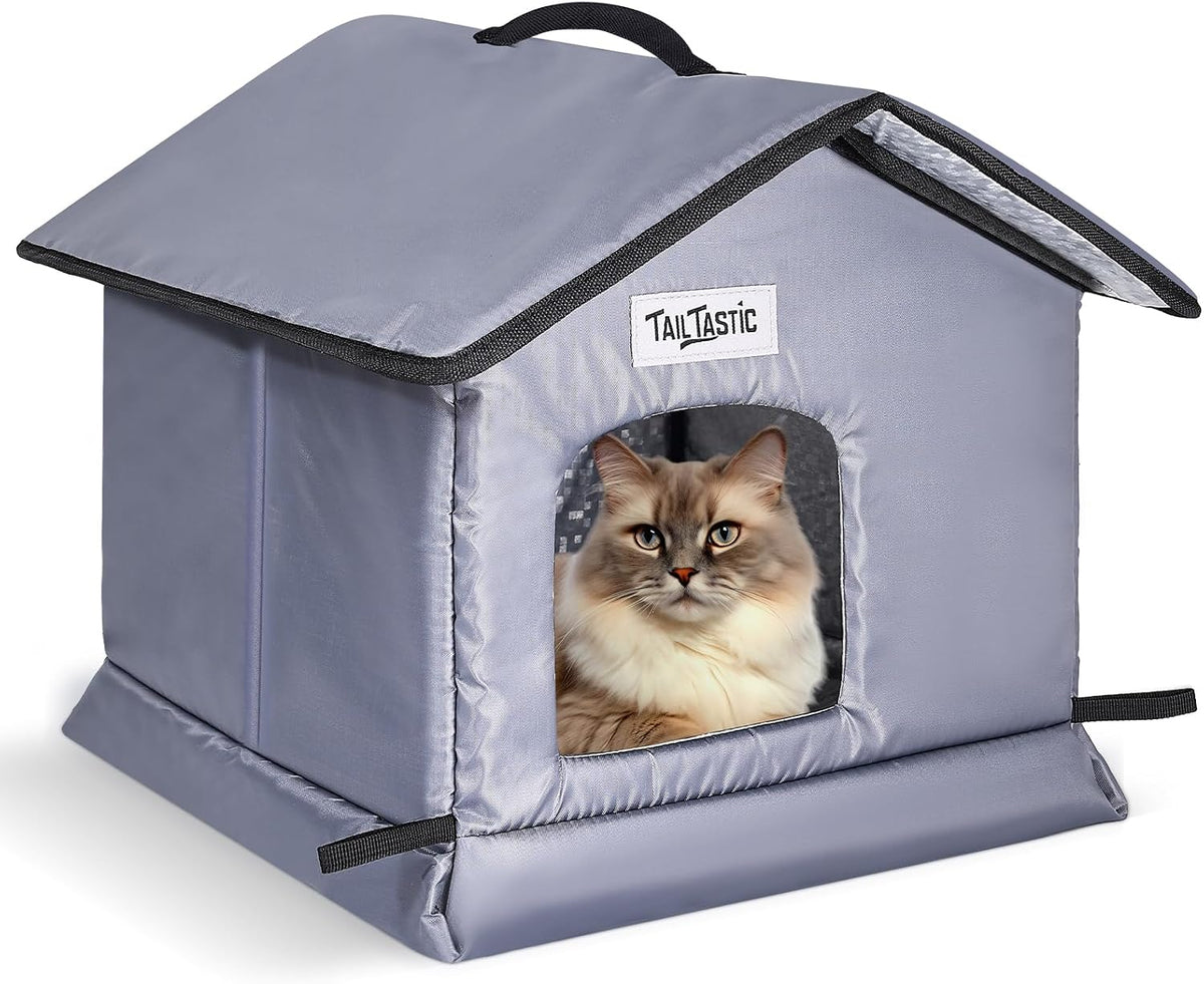 Tailtastic Weather Outdoor Cat House, Higher Seams Keep Ground Water Out,S
