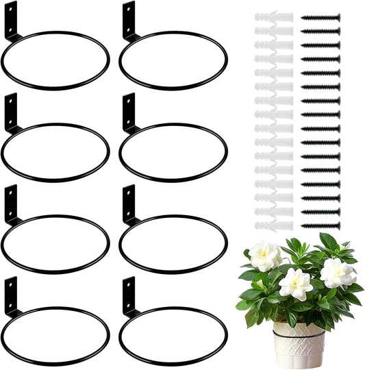 8 Pack 6 Inch Wall Mounted Plant Holder, Flower Pot Holder Ring
