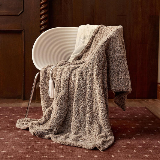 Templewet Heated Blanket Throw 50" X 60",Cute Electric Blanket,Brown