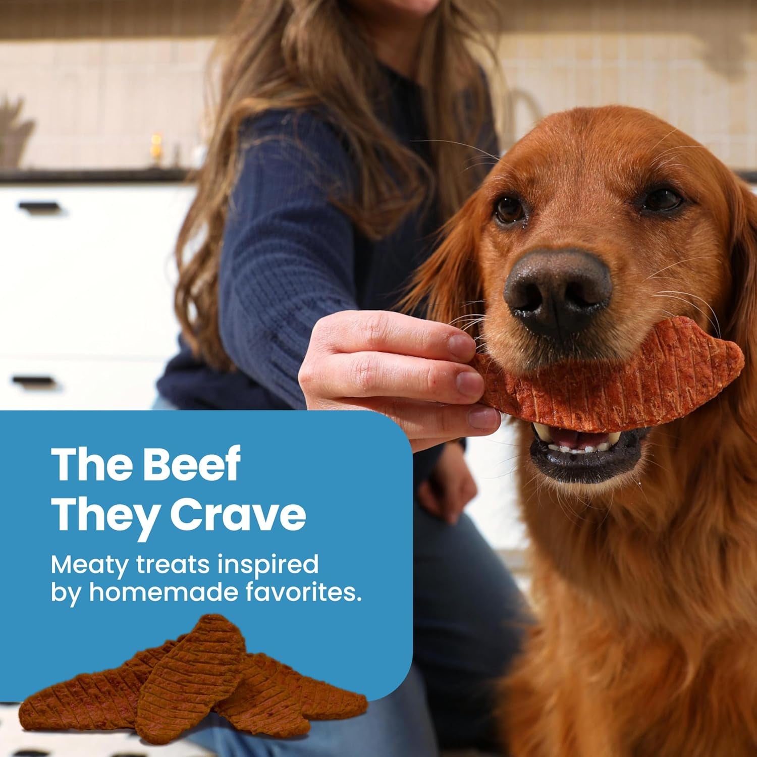 Blue Buffalo Nudges Steak Jerky Cuts Natural Dog Treats, Tender & Meaty Dog Snacks, Healthy Reward or Training Treat, Made in the USA with Beef, No Artificial Preservatives, 16 Oz.